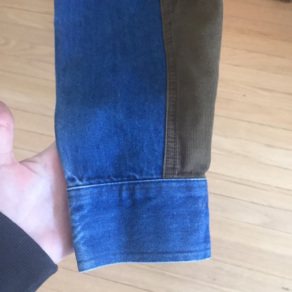 Urban Outfitters Plaid Denim Corduroy Button Down Shirt - Picture 8 of 9